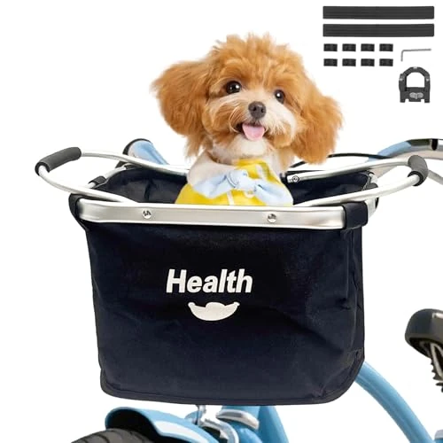 Zeitlich begrenztes Angebot: Fahrradkorb vorne, Faltbar Fahrrad vorne Korb, Easy Install Abnehmbare FahrradkorbTasche für Kleiner Hund-Einkaufen-Reisen-Picknick, mit Lenkeradapter von 19.99 € auf 19.99 € (0.00% Rabatt)