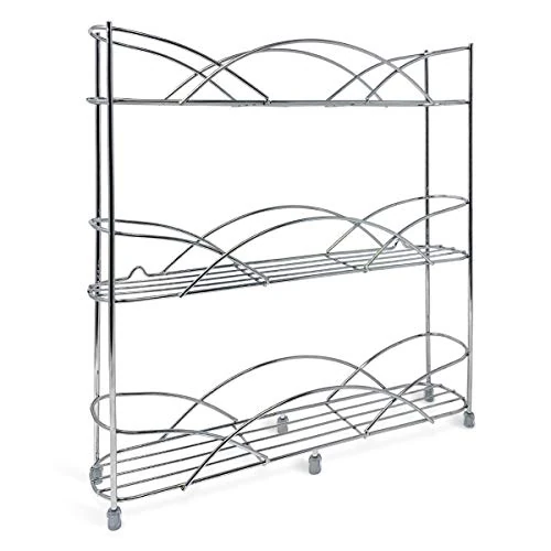 Offerta a tempo: joeji's Kitchen Portaspezie a 3 livelli - Portaspezie da banco salvaspazio - Adatto a barattoli di diverse dimensioni - Adatto a 18 barattoli di spezie - Argento - 0.00% da 22.95 € a 22.95 €