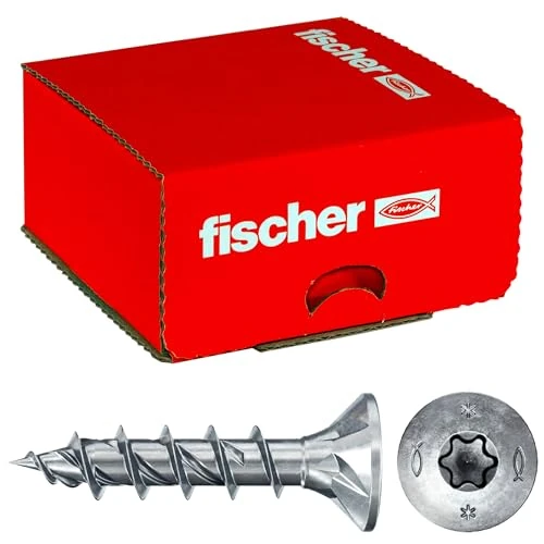 Limited-time offer: fischer 200 x Chipboard Screws Power-Fast II 5.0 x 20 Countersunk Head with Inner Star TX Fully Threaded Galvanised Blue Passivated (Item No. 670348) from 5.94 £ to 5.94 £ (save 0.00%)