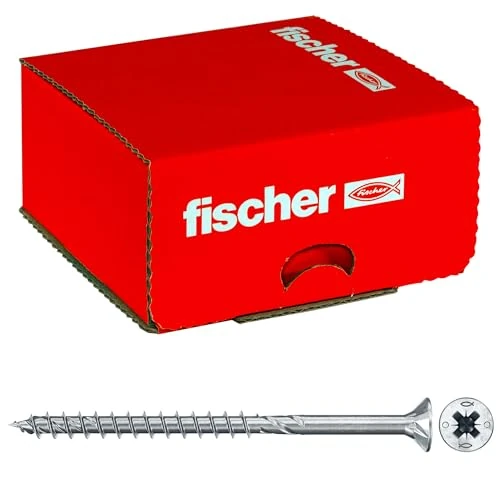 Tijdelijke aanbieding: fischer PowerFast II CZP 4,0 x 70, spaanplaatschroef (200 stuks) met gedeeltelijke schroefdraad, verzonken kopschroef met kruiskop, schroef voor houtbewerking, vermindert inschroefweerstand en van 29.37 € naar 29.37 € (0.00% korting