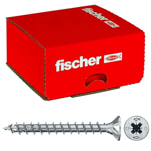 Oferta limitowana: Fischer PowerFast II CZF 4,5 x 30, Śruba Do Płyt Wiórowych (300 Szt.) Z Pełnym Gwintem, Łbem Stożkowym i Gniazdem Krzyżowym - Do Obróbki Drewna, Zmniejsza Opór i Czas Wkręcania z 44.19 zł na 44.19 zł (oszczędź 0.00%)
