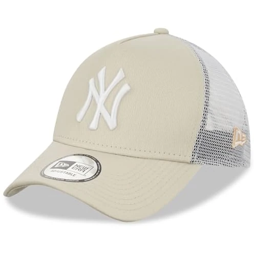 Offerta a tempo: New Era New York Yankees MLB League Essential Beige Bianco A-Frame Berretto da Camionista Regolabile - 32% da 31.00 € a 20.99 €
