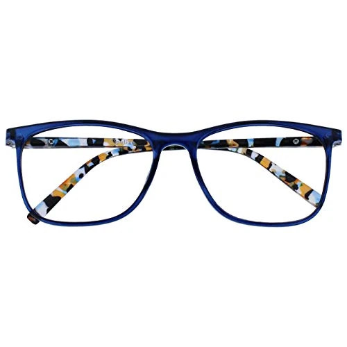Offerta a tempo: OPULIZE Arc Grande Occhiali Da Lettura Blu Fantasia Braccia Uomo Donna Cerniere Molla R66 — 26% da 11,00 € a 8,13 €