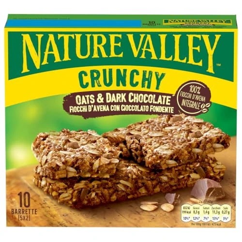 Offerta a tempo: NATURE VALLEY - Barrette Crunchy Fiocchi D’Avena e Cioccolato, 10 Barrette - 38% da 2.39 € a 1.49 €