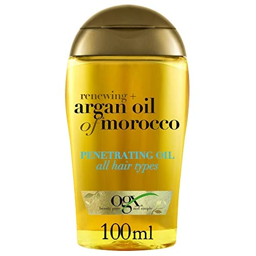 OGX Argan oil of Morocco Penetrating Oil (1 x 100 ml), aceite para el pelo seco y dañado con aceite de argán, fortalece y renueva el cabello dejándolo sedoso