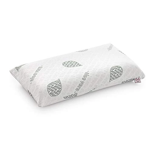 Textilhome Cuscino Memory Foam Cervicale 70 cm – Cuscini per Letto e per Dormire, Tessuto in Aloe Vera, Nucleo 100% – Rivestimento con Cerniera, Termoregolato e Adattivo