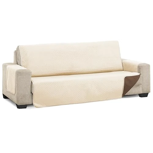 Limited offer: Sofa Cover Diameter 2 Seats Beige / Brown from 33.92 EUR to 24.49 EUR (save 28%)