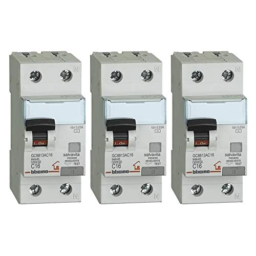 Bticino ASTGC8813AC16 3 Piece Differential Magnetic Switch Kit White