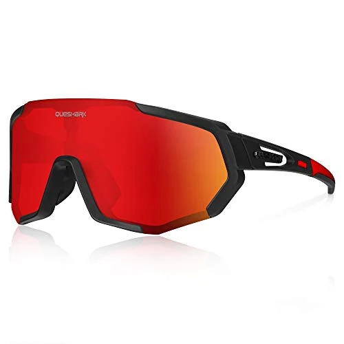 Offerta a tempo: Queshark Occhiali da Ciclismo Polarizzati per Ccchiali TR90 con Montatura per Uomo Donna con 3 Lenti Intercambiabili Anti-UV400 - 33% da 32.99 € a 21.99 €