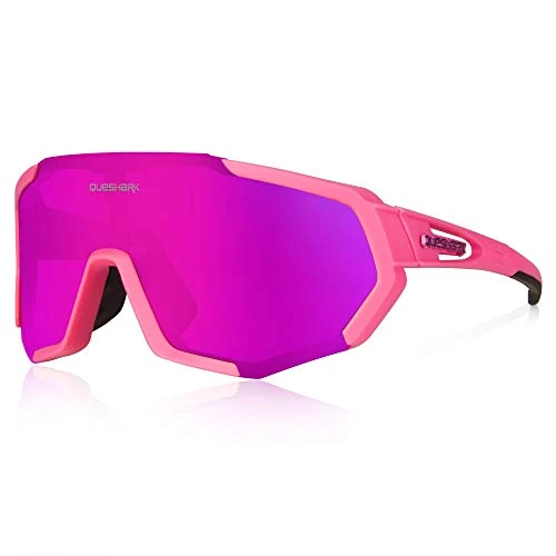 Offre limitee: Queshark Lunettes de Cyclisme Vélo Polarisées TR90 Cadre Sports pour Hommes Femmes avec 3 Lentilles Interchangeables Anti-UV400 VTT de 32.99 EUR a 32.99 EUR (economie 0%)