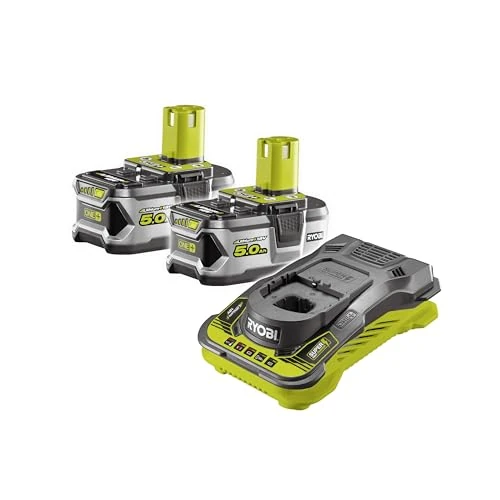 Offerta a tempo: Ryobi Kit Batteria e Caricabatterie Originali 18V ONE+ con 2 Batterie 5,0Ah Lithium+ e Caricatore Rapido 5,0A, Tecnologia IntelliCell, Indicatore LED, RC18150-250G - 38% da 229.99 € a 142.45 €