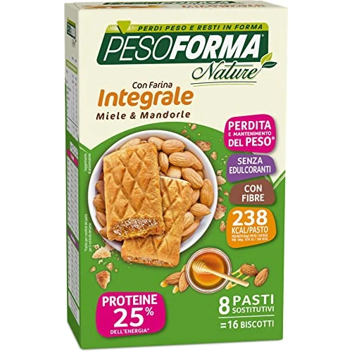 Offerta a tempo: Pesoforma - Biscotti Miele e Mandorle - 8 Pasti Sostitutivi Proteici — 34% da 11,91 € a 7,89 €
