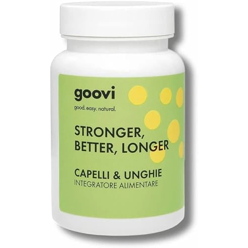 Goovi, Stronger, Better, Longer, Integratore Alimentare per Capelli e Unghie, Dona Capelli e Unghie Sani, Confezione con 60 Compresse