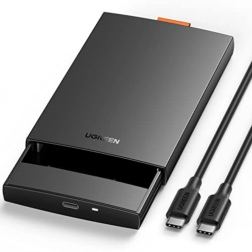 Oferta limitada: UGREEN Carcasa Disco Duro 2,5" USB C con UASP 6Gbps, Caja 2.5 SSD HDD SATA I/II/III de 7mm 9,5mm, 10TB MAX, Compatible con TV, Macbook Pro 2021, XPS 15 con Cable de 19.99 EUR a 14.99 EUR (ahorro 25%)