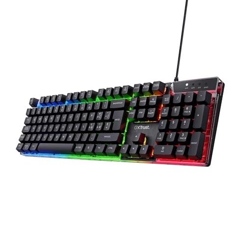 Offerta a tempo: GXTrust 835 Azor Tastiera Gaming, Layout Italiano QWERTY, USB, Anti-ghosting, Tastiera Retroilluminata LED RGB per PC, Computer, Laptop, Mac - Nero - 32% da 24.99 € a 16.99 €