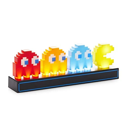 Luce da Scrivania Pac Man & Ghosts Luce Reattiva al Suono con 3 Modalità di Illuminazione, Alimentata via USB o Batterie