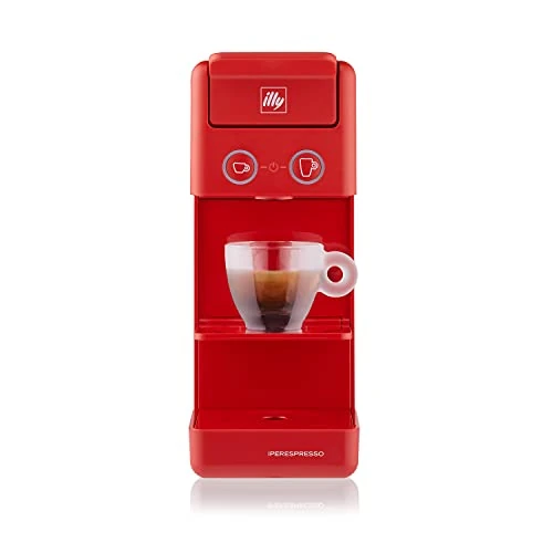 illy 60417 Coffee Maker Machine Y3.3 Iperespresso, Espresso & Filter Capsules Coffee Machine, Compact Design, Red