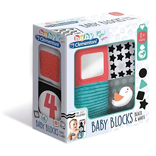 Limited-time offer: Clementoni - Baby Clementoni: Black & White Cubes for Toddlers, 4 Soft Blocks for Newborn Baby Sensory Development, Ideal for Early Learning and Motor Skills, Safe and Durable Baby Toy (0+ Months) from 16.99 £ to 16.99 £ (save 0.00%)