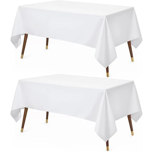 Offerta a tempo: Utopia Kitchen Tovaglia Antimacchia - 152 x 213 cm (Confezione da 2, Bianco) Lavabile in Lavatrice Copritavolo - Ottimo per Feste, Eventi, Matrimoni e Ristoranti (60 x 84 Pollici) - 35% da 23.49 € a 15.19 €