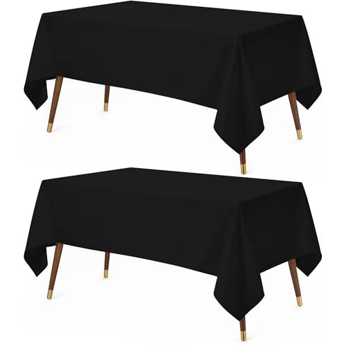 Offerta a tempo: Utopia Kitchen Tovaglia Antimacchia - 152 x 213 cm (Confezione da 2, Nero) Lavabile in Lavatrice Copritavolo - Ottimo per Feste, Eventi, Matrimoni e Ristoranti (60 x 84 Pollici) - 37% da 23.49 € a 14.89 €
