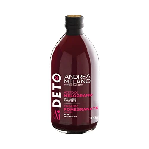 Offerta a tempo: Deto Andrea Milano, Aceto di Melograno Biologico con Madre, Non Filtrato e Non Pastorizzato, Ricco di Proteine, Ideale su Insalate Estive, Verdure o come Base per Bevande, Made in Italy, 500 ml - 0.00% da 7.49 € a 7.49 €