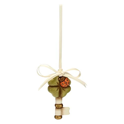 Offerta a tempo: THUN - Chiave Portafortuna da Appendere, con Quadrifoglio e Coccinella - Bomboniera - Linea Cerimonia - Formato Mini - Ceramica - 3 x 1,4 x 6 h cm - 0.00% da 14.90 € a 14.90 €