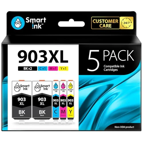 Zeitlich begrenztes Angebot: Smart Ink Kompatible Druckerpatronen als Ersatz für HP 903 XL 903XL 5 Multipack (2 Schwarz XL & Blau Rot Gelb) mit Advanced Chip Technology Kompatibel mit Officejet 6950 Officejet Pro 6960 6970 von 29.99 € auf 29.99 € (0.00% R