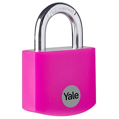 Tijdelijke aanbieding: Yale Aluminium hangslot YE3B/32/116/1/P roze, behuizing 32 mm, stalen boog, 3 sleutels van 5.99 € naar 5.99 € (0.00% korting)