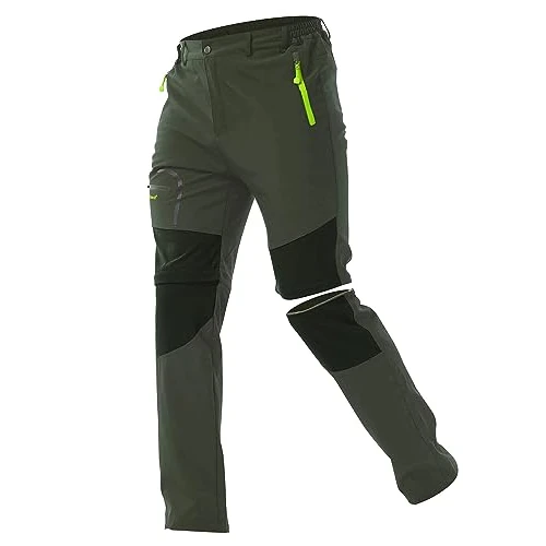 Limited-time offer: ZOEREA Mens Outdoor Hiking Trousers Zip Off Trekking Pants Green from 29.99 £ to 28.99 £ (save 3%)