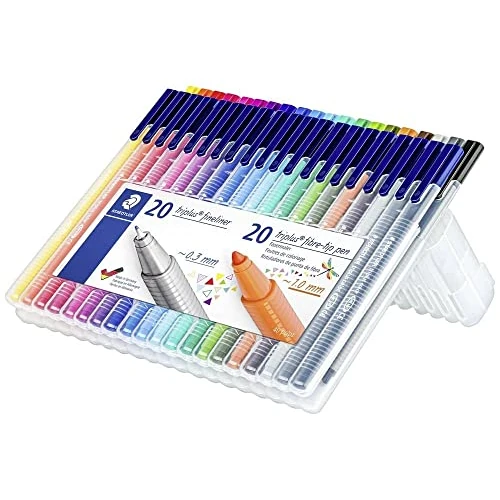 STAEDTLER triplus mobile office 34 SB40 fineliner en kleurpotloden, doos met 40 gesorteerde markers