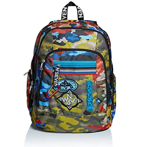 Begrenztes Angebot: Seven Rucksack, Backpack für Schule, Uni & Freizeit, Geräumige Schultasche für Teenager, Mädchen, Jungen, Gepolsterter Schulranzen; mit Laptopfach & Kopfhörer -Advanced Adventure CAMO, Mehrfarbig von 89.00 EUR auf 62.30 EUR (Rabatt 30%)