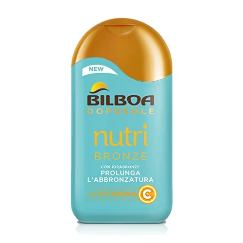 Offerta a tempo: Bilboa, Doposole Nutriente Nutribronze con Vitamina C - Doposole Idratante e Nutriente, Ideale per Mantenere l'Abbronzatura a Lungo - Per Tutti i Tipi di Pelle - Dermatologicamente Testato - 200 ml - 30% da 11.39 € a 7.99 €