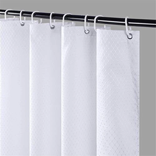 Offre limitée : Furlinic Rideau de Douche Petit Anti Moisissure Tissu Imperméable Épais Rideaux de Douche en Polyester Lavable pour Baignoire ou la Salle de Bain 6 Crochets Blanc Gaufre 90x180cm. de 18.99 € à 18.99 € (0.00% de remise)
