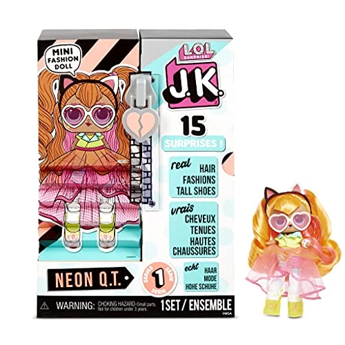 LOL Surprise JK Mini Fashion Doll - 15 Surprises, Clothing & Accessories - Collectible - Neon Q.T.