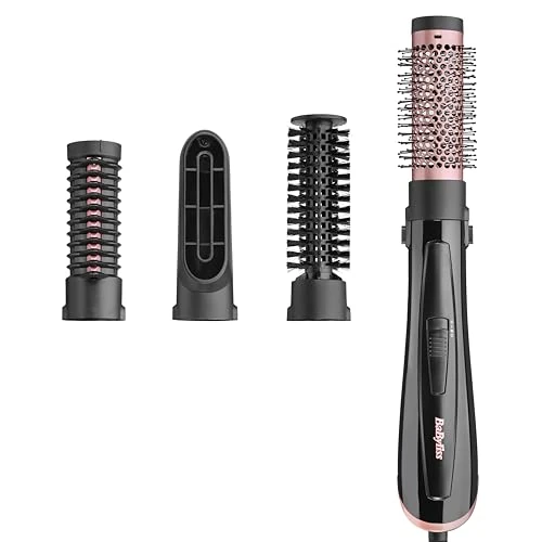 Oferta limitada: BaByliss Cepillo de aire Perfect Finish – Peinados perfecto, 3 accesorios para Alisar, Agregar Volumen y Dar forma, 2 ajustes de calor + Aire frío, Tecnología iónica antiencrespamiento, AS126E de 59.90 EUR a 34.90 EUR (ahorro 42%)