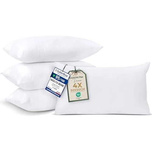 Zeitlich begrenztes Angebot: Utopia Bedding 4er Set Kissenfüllung 30 x 50 cm, Innenkissen Füllkissen Kopfkissen Sofakissen (Weiß) von 22.99 € auf 22.99 € (0.00% Rabatt)