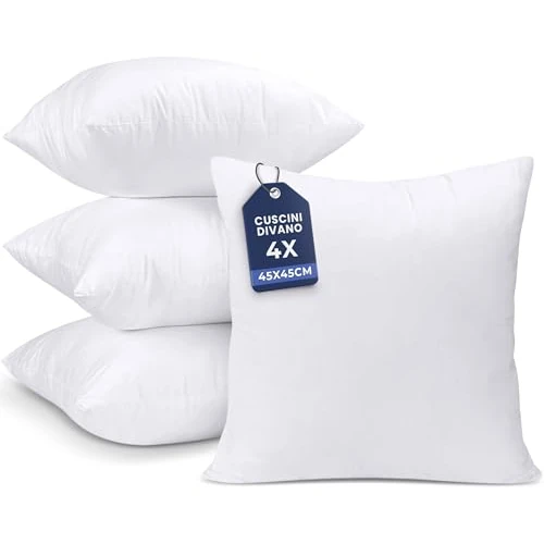 Utopia Bedding Relleno de Cojín 45 x 45 cm (4 Unidades), Fibra Virgen Siliconada, Almohadas de Sofá (Blanco)