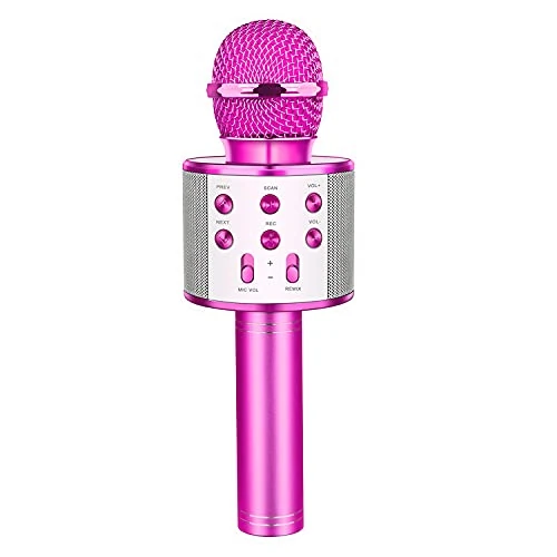 GeschenPark Cadeau Fille 4-12 Ans, Microphone Bluetooth pour Enfants Jouet Enfant 3-14 Ans Garcon Fille Micro Enfant, Cadeaux de Noël Enfants 2025