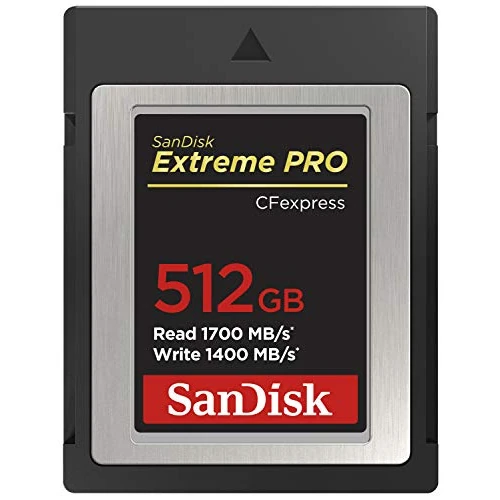 SanDisk Extreme Pro 512 GB Cf Express Karta Typu B, do 1700 Mb/s, do Wideo Raw 4K