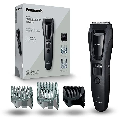 Begrenztes Angebot: Panasonic ER-GB62-H503 Bart-, Haar- & Körperschneider für Männer, tragbarer, kabelloser, wasserdichter Trimmer, 39 Längeneinstellungen, 3 Aufsätze, kabelloser & kabelgebundener Betrieb, Mattgrau von 69.07 EUR auf 37.99 EUR (Rabatt 45%)