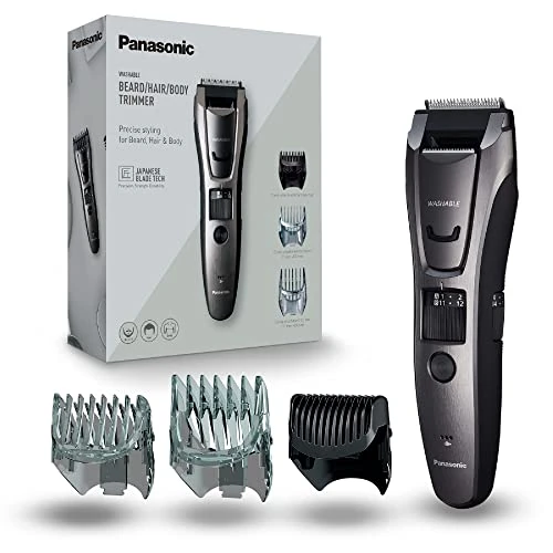 Panasonic beard trimmer, hair trimmer, Körperhaartrimmer abwaschbar silver, black
