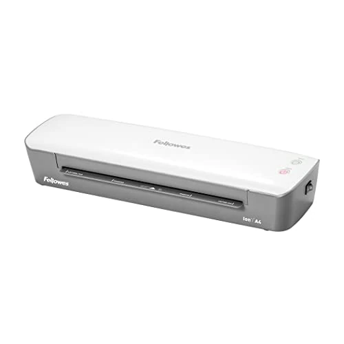 Oferta limitada: Fellowes Ion A4 - Plastificadora de documentos, para uso ocasional, lista para usar en 4 min, plastificadora A4 con apagado automático, 80-125 micras, 10 fundas de plastificar gratis, color blanco de 36.95 € a 31.41 € (ahorro 15%)