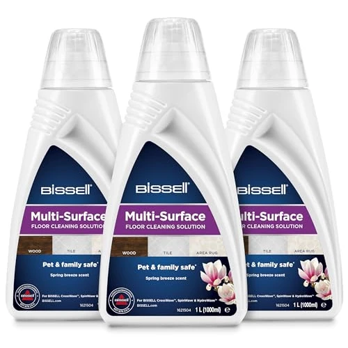 Offerta a tempo: BISSELL Pacco di Prodotti Soluzione Pulizia Pavimenti, Pulitore Macchie Multisuperficie, Detergente Pavimenti in Legno, Laminati e Tappeti, 3 x 1L, Per CrossWave, SpinWave e HydroWave, 2885 - 0% da 23.78 € a 23.78 €