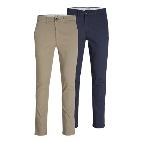 Offerta a tempo: Jack & Jones Uomo Jjimarco Jjdave Sa 2 Pack Pantaloni Not Applicable, Beige, 27/32 - 39% da 54.99 € a 33.48 €