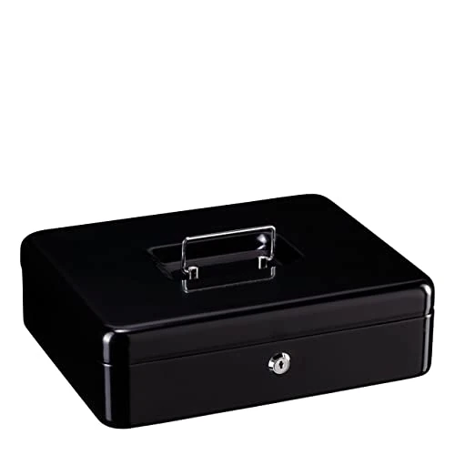 BURG-WÄCHTER Kasetka na pieniądze na klucz, Tablica do liczenia monet euro i wkładka do liczenia banknotów, Blacha stalowa, ZK Money 5030 Euro, Czarny