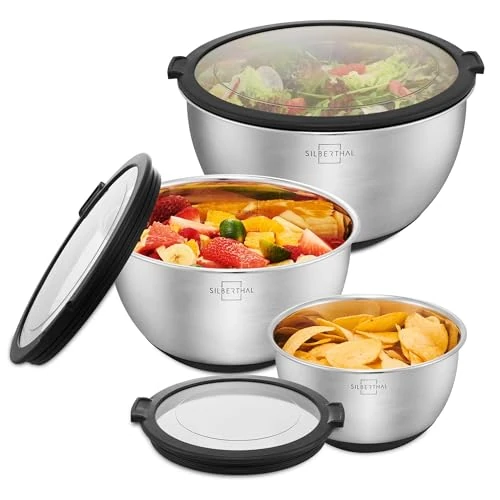 Offerta a tempo: SILBERTHAL Set Ciotole Acciaio Inox 1,6L 3L 5,1L - Coperchio Ermetico - 0.00% da 54.95 € a 54.95 €