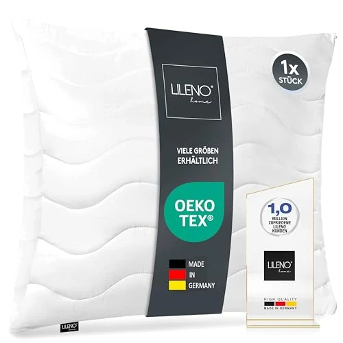LILENO HOME Pillow 40 x 40 cm - Bed or Decorative Cushion with Zip for Adjusting - Washable up to 95 - Sofa & Bed Cushion