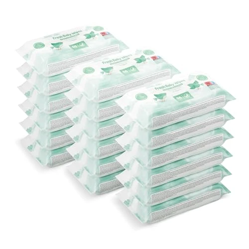 by Amazon 1008 Salviettine Umidificate Ultra Sensitive per Neonati, Leggera Profumazione, 18 Confezioni da 56, (in Precedenza un Marchio Mama Bear, Stesso Prodotto)