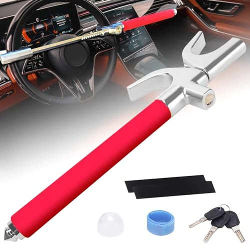 Limitiertes Angebot: Turnart Lenkradkralle, Premium Auto Anti-Diebstahl, für Lenkräder Verschiedener Größen, Mit 3 Schlüsseln (Rot) von 49.99 EUR auf 29.99 EUR (Spare 40%)