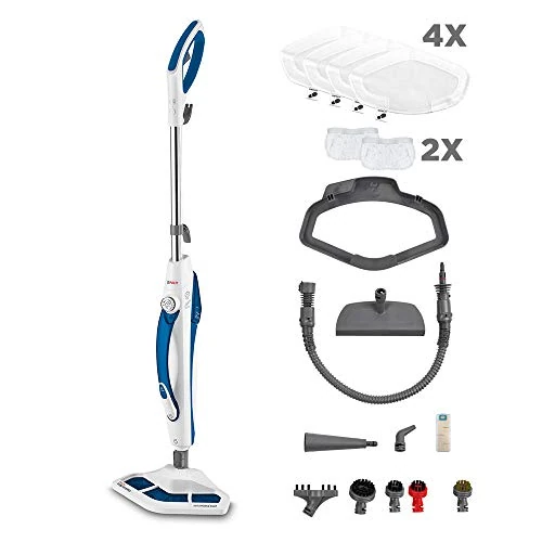 Polti Steam Cleaner Vaporetto SV460, Double Scopa Vapore with Portable Pulitore, Vaporforce for Hardwood and Carpet, 17 Accessories for Complete Home Cleaning